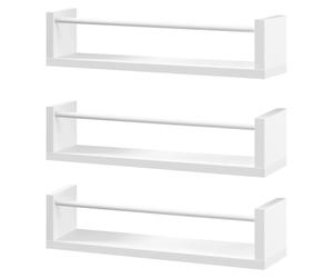 Wandregal - Ensemble de 3 pièces - Trois niveaux - Fixation murale - MDF et fer - 55 x 12 x 22,3 cm - Blanc