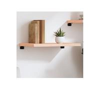 vidaXL Étagère Murale, Dessus de Table avec Bord Vivant, Tablette Suspendue avec Rangement, Rustique, Bois de Chêne Massif Non Traité