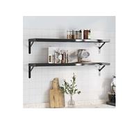 vidaXL Étagères murales 2 pcs 100 x 23,5 cm Noir Acier inoxydable