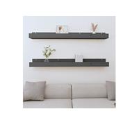 VIDAXL Étagères murales 2 pcs - Gris pin massif