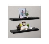 Wandschappen zwevend 2 st 120x20x3,8 cm zwart288204