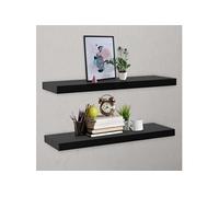 vidaXL Étagères murales flottantes 2x 120x20x3,8 cm Noir