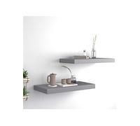 Wandschappen zwevend 2 st 50x23x3,8 cm MDF grijs323851