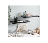 vidaXL Wandschappen zwevend 2 st 60x23,5x3,8 cm MDF hoogglans zwart323770 Noir G