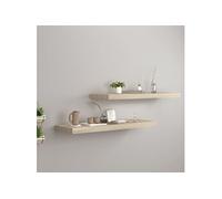 Wandschappen zwevend 2 st 80x23,5x3,8 cm MDF eikenkleurig323878