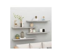 Vidaxl Etagères Murales Flottantes 4 Pcs Gris Béton 120x23,5x3,8cm Mdf