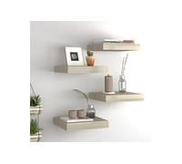 vidaXL Étagères murales flottantes 4 pièces Chêne 23x23,5x3,8 cm MDF