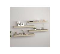 vidaXL Étagères murales flottantes 4 pièces 80×23,5×3,8 cm MDF Chêne
