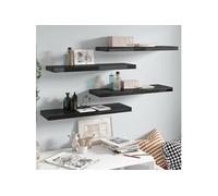 vidaXL Wandschappen zwevend 4 st 80x23,5x3,8 cm MDF hoogglans zwart323774 Noir G