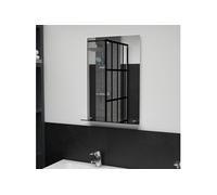 vidaXL Miroir Mural avec Etagère Miroir de Salle de Bain Miroir de Salon Miroir de Chambre à Coucher Intérieur Maison 40x60 cm Verre Trempé