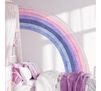 WandSticker4U®- Grand stickers muraux ARC-EN-CIEL pastel rose/violet/bleu (152x152 cm) I Autocollant mural chambre fille bohème princesse géant I Déco murale chambre bébé fille crèche DIY XXL
