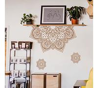 WandSticker4U®- Stickers muraux MANDALA marron géant (45x80 cm) I Autocollant mural mandala zen indien oriental I Déco murale salon chambre adulte cuisine couloir bureau studio de yoga meuble