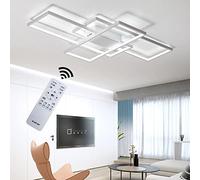 Wandun Plafonnier LED Moderne Dimmable Lampe de Salon, Plafonnier LED Plafonnier Salle 82W, 3 Rectangulaire avec Télécommande, Créatif Acrylique Rectangle Design Chambre Éclairage Décoratif