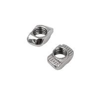 WANGCL 100PCS T Slot Nickel Plaqué Écrou en Acier Au Carbone Fixation pour Profil en Aluminium Marteau Tête Écrou - EU20-M5