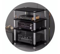 wanghaiyanBD Étagère audio HiFi à 3 niveaux - Étagère AV en bois avec pieds absorbant les chocs - Organiseur de haut-parleur stable en MDF pour home cinéma, lecteur de disques vinyle, 60 x 48 x 60 cm