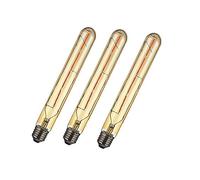 WANGPEI 3 Paquets D'ampoule à Filament LED Tubulaire T30,Blanc Chaud 2700k Pas Dimmable 4W Edison Style Fumé Ampoule E27 en Verre Doré(Remplace L'ampoule Halogène à Vis E27 40W)400LM