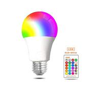 WANGPEI Ampoule de Couleur LED E27 RGB,Lampe à Vis Edison Dimmable à Changement de Couleur 15W Avec Télécommande IR,Lumières D'ambiance 16 Couleurs pour la Maison,Fête,Bar,Disco KTV,etc.1Paquets