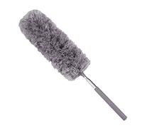 WANGQI Plumeau télescopique lavable extensible en microfibre - Brosse à poussière domestique - Mât extensible - Balai à poussière en microfibre et acier inoxydable, gris