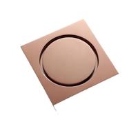 WANGZEYU Siphon De Sol Siphon de Sol en Laiton Or Rose carré 10 x cm for Salle Bain, Douche, Grille vidange, Filtre, Toilettes, Balcon, évacuation l'eau(Rose Gold 051-5)