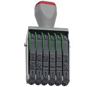 WANLIAN 6 chiffres rouleau timbre numéro personnalisé en caoutchouc symbole roue de roulement timbre multifonction bricolage Format d'impression 43 x 7 mm-Gris/Noir (6chiffre)