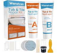 Wansiven Kit de réparation de baignoire, kit de réparation de carrelage et douche en émail, kit de réparation de fissures de baignoire pour réparer les rayures, les trous, les fissures