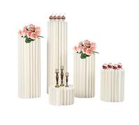 wanwanper Lot de 5 vases en carton pour fleurs de mariage - Pliable - En carton - En forme de cylindre - Avec couvercle en acrylique - Décoration pour mariage, fête, jardin