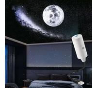 WANWEN Galaxy Starry Sky Night Light Projector, Portable Galaxy Projector Night Light with HD Films, USB Powered, Adjustable Brightness/Focal-length for Car and Bedroom Decoration (Blanc)