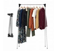 Wapasezyar Portant à vêtements pliable portable et réglable - Tringle à vêtements extensible - Petit séchoir à linge pliable en acier inoxydable pour voyage, danse, linge, randonnée, camping