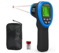 WapoRich Thermomètre Infrarouge -50℃ à 800℃ à Double Laser Pyromètre 4 en 1 avec Humidité, Température Ambiante, Point de Rosée, Écran Couleur & Alarme 【Non adapté aux personnes】