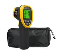 WapoRich Thermomètre Infrarouge -50℃ à 800℃ à Double Laser Pyromètre 4 en 1 avec Humidité, Température Ambiante, Point de Rosée, Écran Couleur & Alarme 【Non adapté aux personnes】
