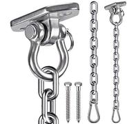 WAREMAID Crochet Plafond avec Chaîne, Acier Inoxydable 304 Chaise Hamac Kit de Suspension pour Balançoire, Chaise Suspendue, Yoga, Fixations Murales et Crochets de Sac de Boxe, Charge Max 450kg