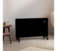 CREATE/WARM CRYSTAL 2500W / Convecteur électrique en verre avec WiFi et roues Noir/Application, puissance réglable, installation au sol ou murale, écran LED tactile, basse consommation