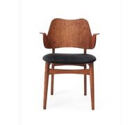 Warm Nordic Chaise Gesture. assise revêtue de textile Support en chêne huilé teck anthracite