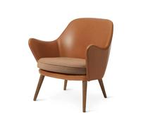 Warm Nordic Chaise lounge Dwell cuir silk 0250/sprinkles 254 camel/latte. pieds en chêne fumé