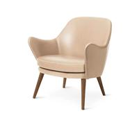 Warm Nordic Chaise lounge Dwell cuir vegetal 90 nature. pieds en chêne fumé