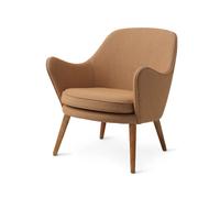 Warm Nordic Chaise lounge Dwell tissu sprinkles 254 latte. pieds en chêne fumé