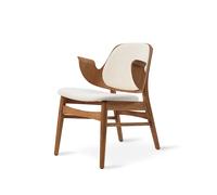 Warm Nordic Chaise lounge Gesture tissu barnum 24 cream. structure en chêne huilé teck