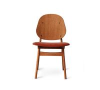 Warm Nordic Chaise Noble Brick red-structure en chêne huilé teck