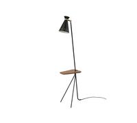 Warm Nordic Lampadaire Cone black noir. table en teck. détails en laiton