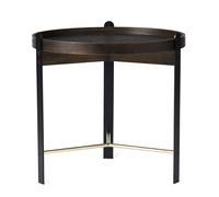 Warm Nordic Table basse Compose Ø50 cm avec structure en laiton Smoked oak