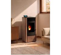 WARM PELLET CONNECT - Poêle À Granulés 10 Kw Pour Intérieur Sans Fumée Avec Wifi Moka. Basse Consommation