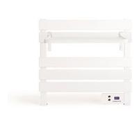 CREATE / Warm Towel Mini/Porte-Serviettes électrique sur Pied ou Mural Blanc avec étagère / 52,3x8x55,8cm / Faible consommation, sèche-Serviettes, Silencieux, Ultra-Fin, 150 W