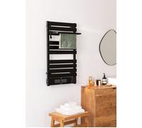 WARM TOWEL PRO - Sèche-serviettes Électrique Avec Chauffage Et Wifi 1500W Noir & Avec Étagère 3 Barres. Basse Consommation