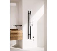 WARM TOWEL TUBE FLAT - Sèche-serviettes Électrique À Double Barre 80 W Noir. Basse Consommation