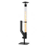 WARMATEK® Patio - Poêle à granulés extérieur 5000 W - Poêle à granulés pour terrasse sans électricité ni gaz, avec flamme en verre, pour jardin, balcon, terrasse et véranda