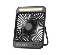 Warmco Ventilateur sur batterie 20000 mAh, ventilateur de camping ultra-fin portable de 8 pouces avec lanterne LED, jusqu'à 48 h d'autonomie, ventilateur de bureau rechargeable pour chambre, extérieur