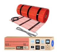 Warmcoin™ Tapis chauffant [160W/m²] (0.5m x 24m = 12,0m²) - Plancher Chauffant Électrique pour Stratifié, Carrelage et plus - Trame Chauffante Électrique - Natte Chauffante pour Sol