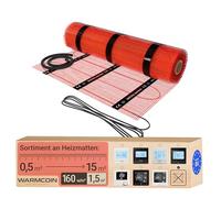 Warmcoin™ Tapis chauffant [160W/m²] (0.5m x 3m = 1,5m²) - Plancher Chauffant Électrique pour Stratifié, Carrelage et plus - Trame Chauffante Électrique - Natte Chauffante pour Sol