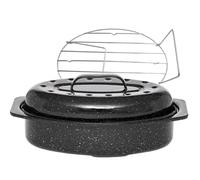 Warmcook Cocotte ovale en acier carbon 38x26cm + grille - 0508+2006