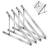 Warmfay 4 Pièces Support de Panneau Solaire 114cm 45'', Support de Centrale de Balcon Angle d'élévation Réglable 0-90°, Kit de Montage de Panneau Solaire pour Bateau de RV à Toit Plat